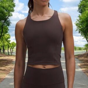 NWT Lululemon Logo Elastic Everlux Shelf Tank Top in Expresso size 4